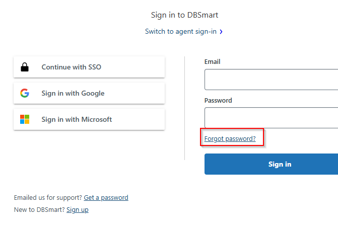 How to sign into the DBSmart Support Portal – DBSmart Support